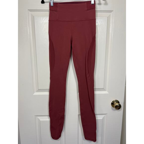 Athleta Aura Heel Tight Legging in Powervita Red Mesh Women's XS Barre Studio - Picture 4 of 11